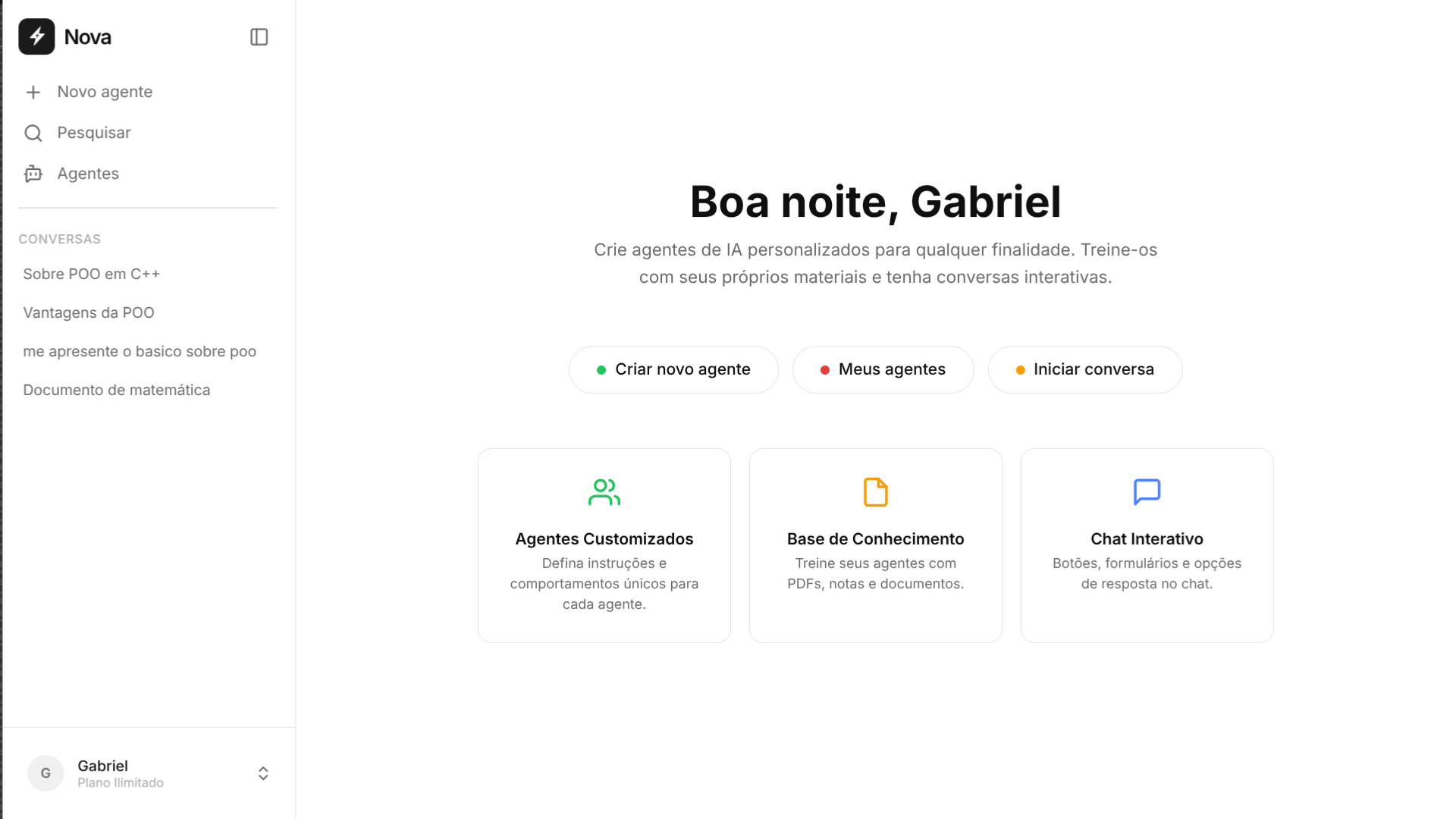 Criador de Agentes com Arquivos e Instruções